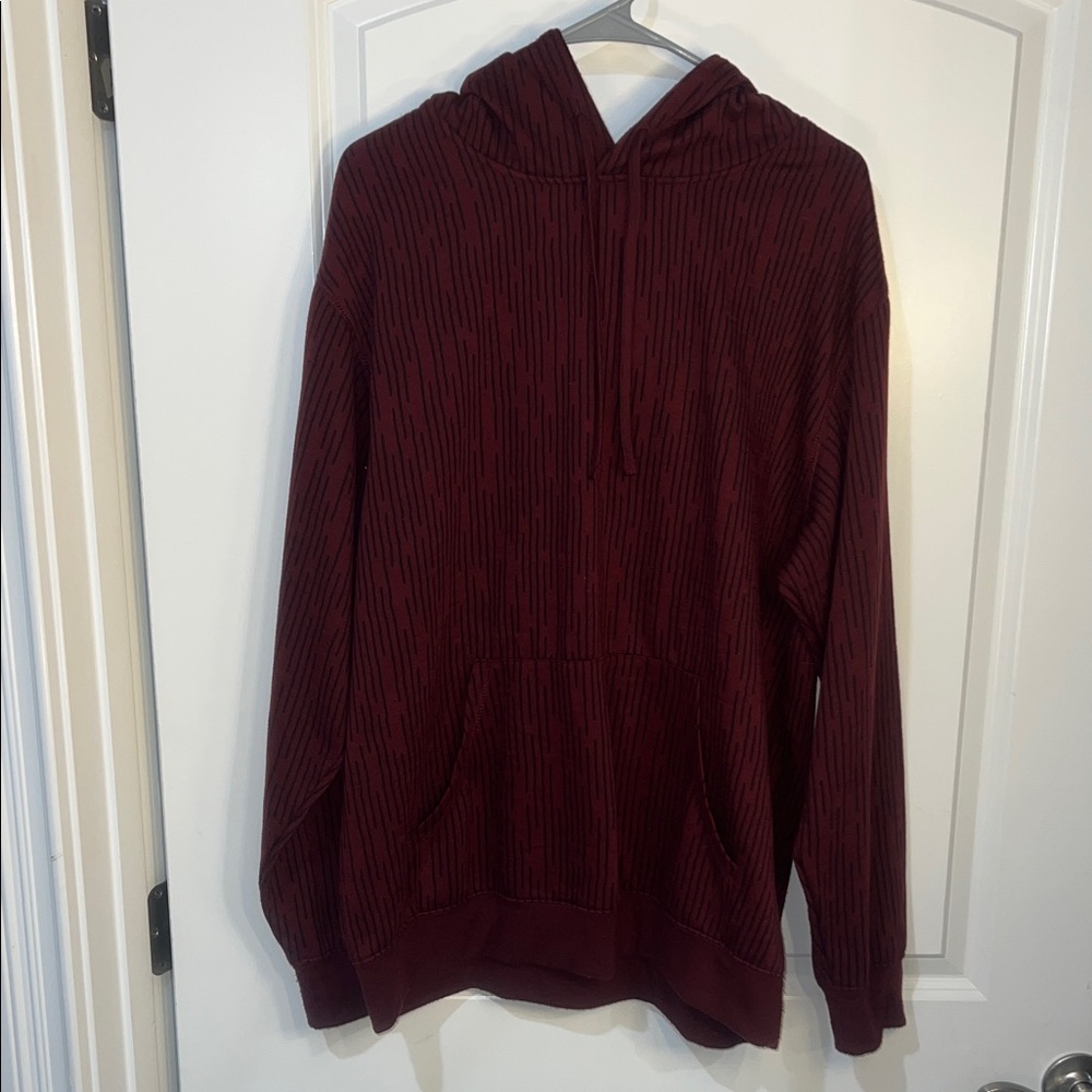 Men’s Burgundy Striped Hoodie